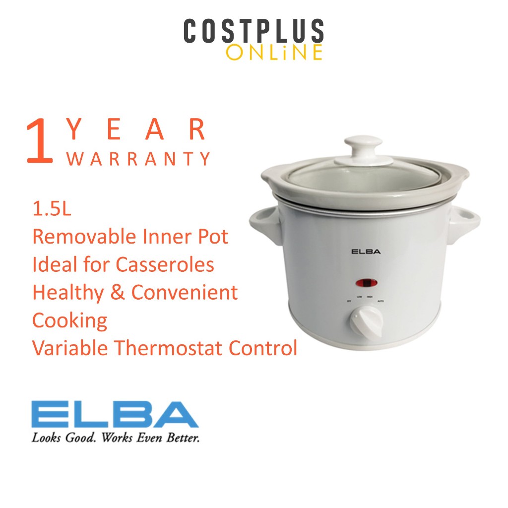 ELBA Slow Cooker ESCK1569(WH) Shopee Malaysia