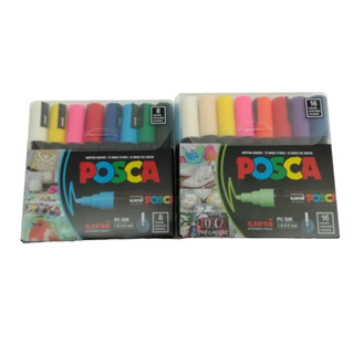 Uni Posca PC-5M Paint Marker Pens - Fluorescent Set of 4 - in Wallet 
