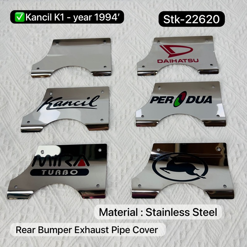 Stk Rear Bumper Exhaust Pipe Cover Kancil K Year Logo Kancil Mira Turbo Daihatsu