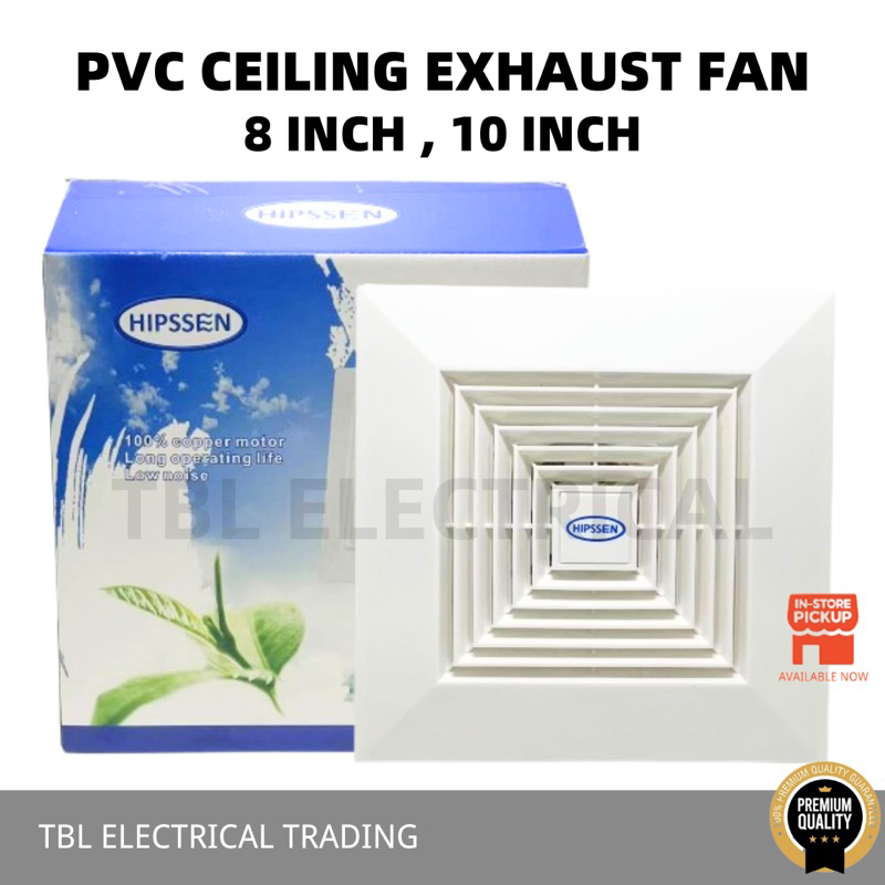 🔥READY STOCK🔥HIPSON Ceiling Exhaust fan 8" , 10" Square Type Ceiling