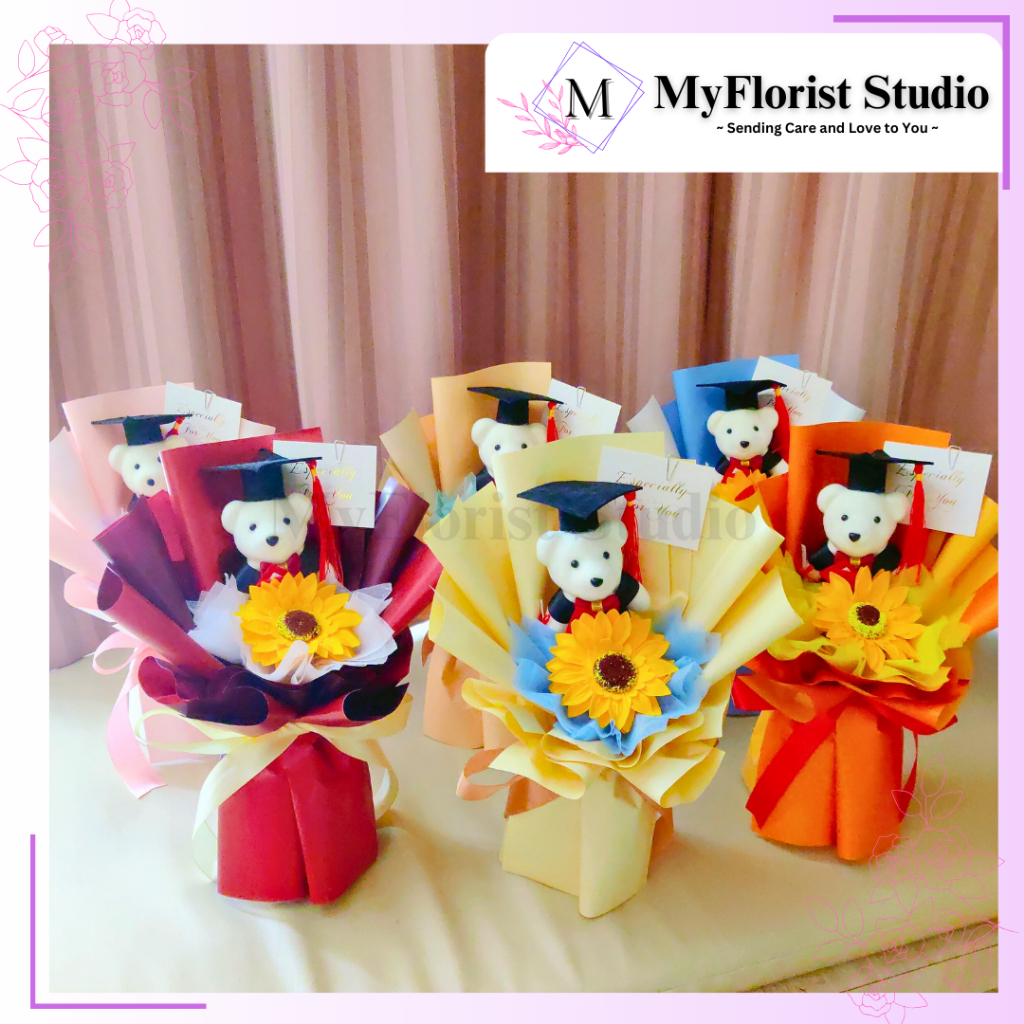 Convo Bear Bouquet Graduation Bouquet Soap Sunflower Bouquet Simple ...