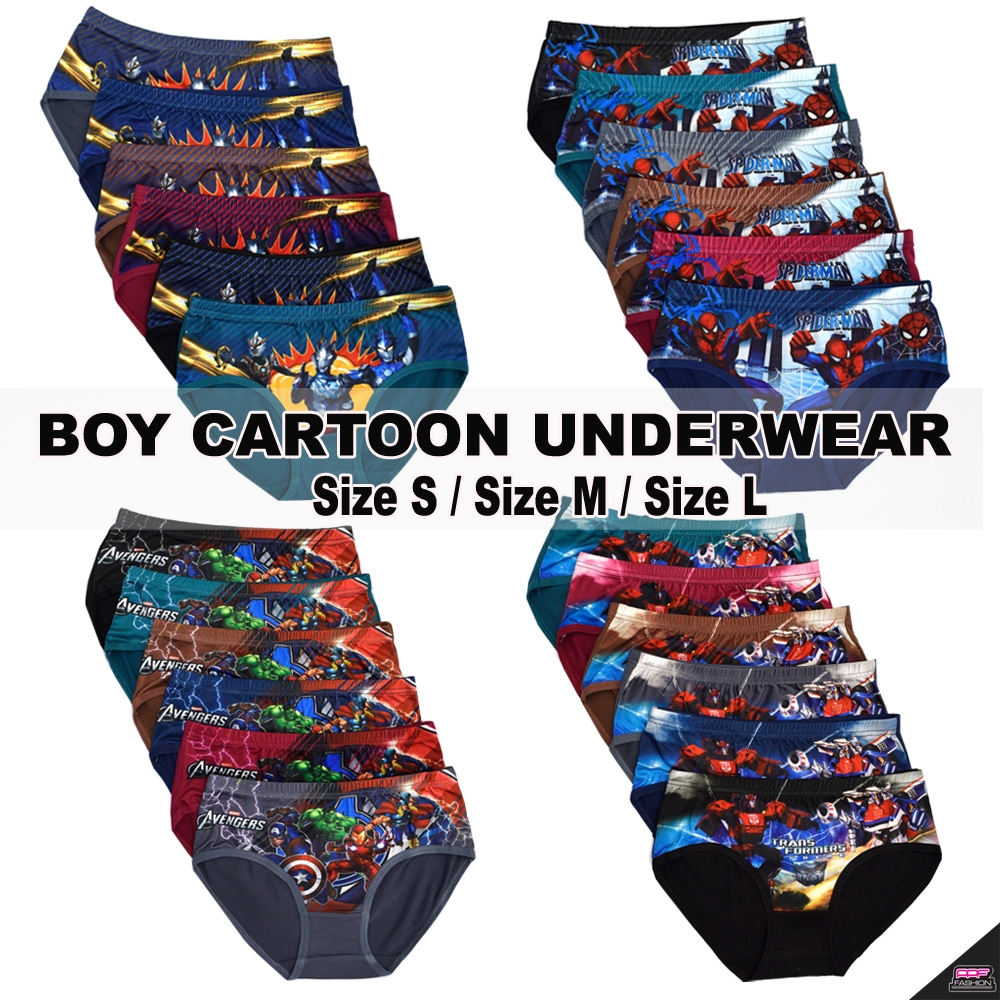 3pcs Spiderman Kids Underwear Boys Underpants Boxer Briefs Cartoon