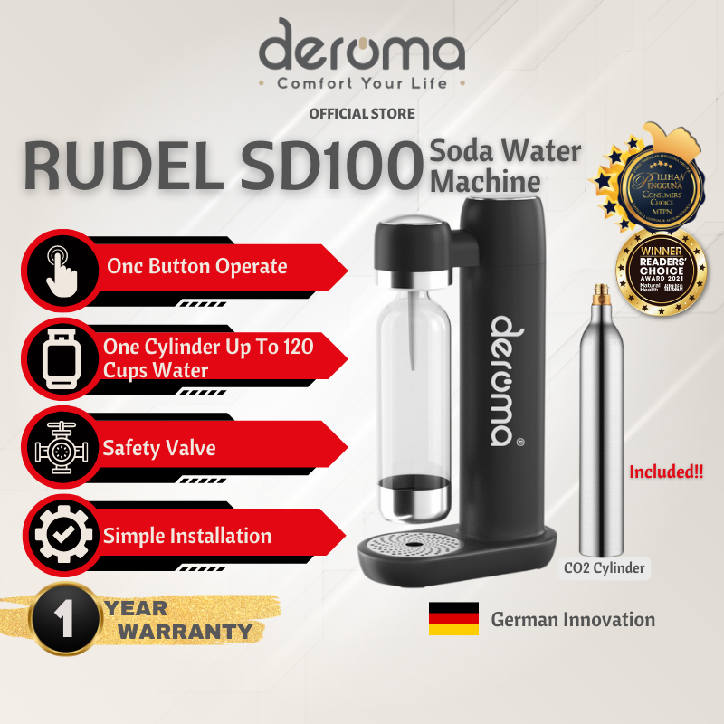 Deroma RUDEL SD100 Soda Water Machine Soda Sparkling Water Maker