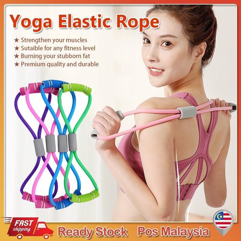 【Ready Stock】Yoga Elastic 8 Shape Rope Band Pulling Rope Chest Expander ...