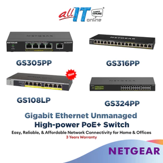 Netgear GS305P / GS305PP / GS308PP / GS316P  / GS316PP / GS324P / GS324PP / GS108LP Unmanaged POE Switches