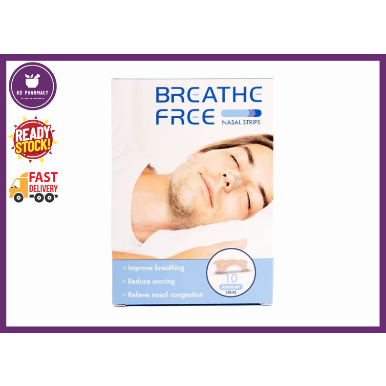 Breathe Free Nasal Strip Regular 10's [ Reduce Snoring Nasal Congestion Nose Block Hidung