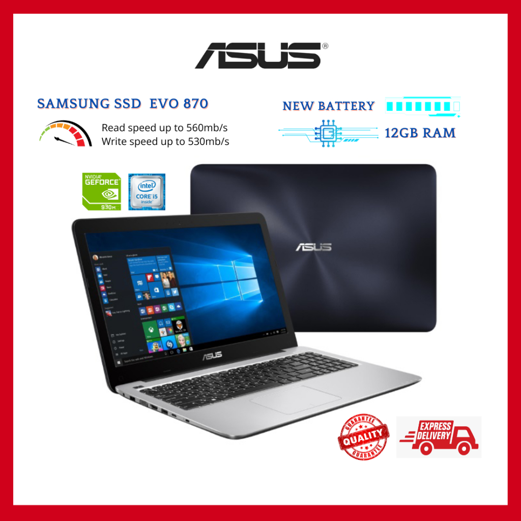 Refurbished Used ASUS A556U Laptop 6th Gen 15.6 inch 500GB