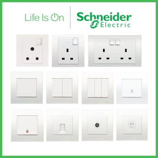 Schneider Vivace White Switches & Sockets / 13A Switch Socket / Water Heater Doorbell Switch with SIRIM [Ready Stock]