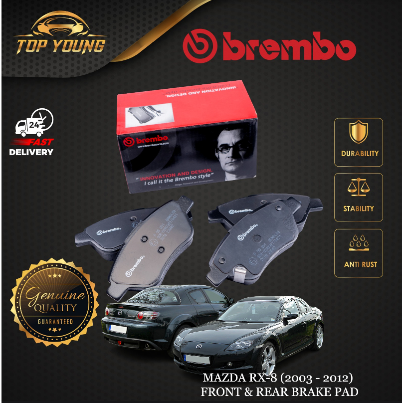 BREMBO MAZDA RX8 RX8 (2003 2012) FRONT OR REAR BRAKE PAD 100 ORIGINAL Shopee Malaysia