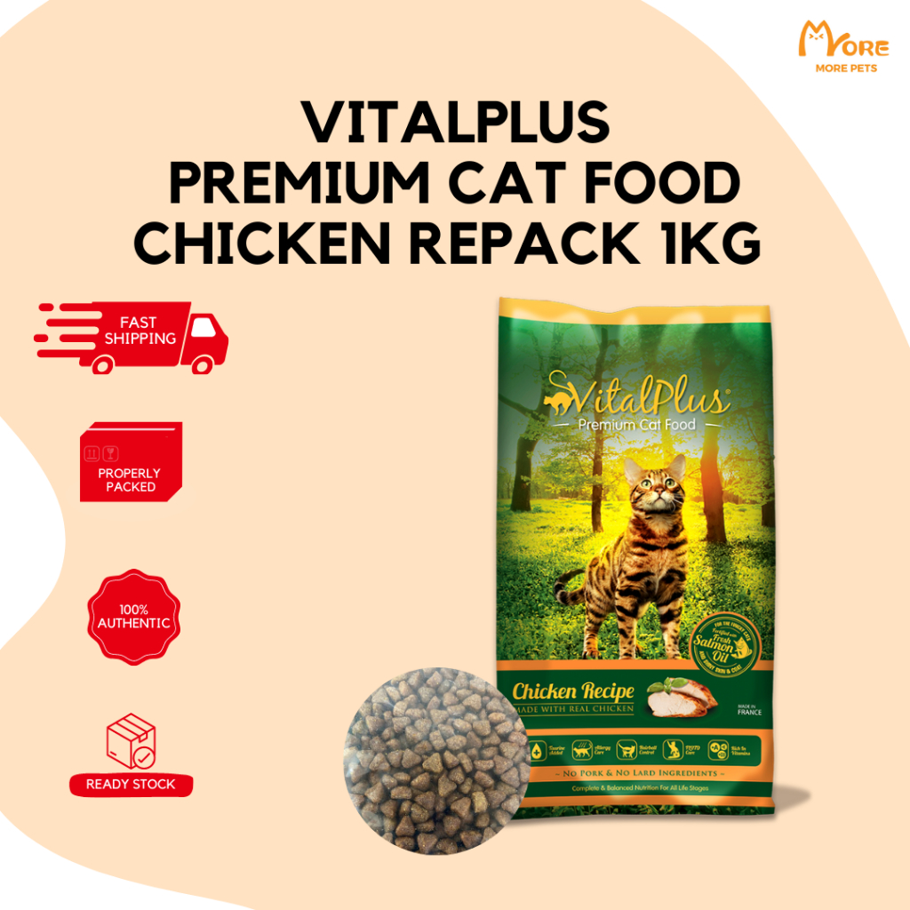 VitalPlus Premium Cat Food Chicken/ Salmon Repack 1kg Shopee Malaysia