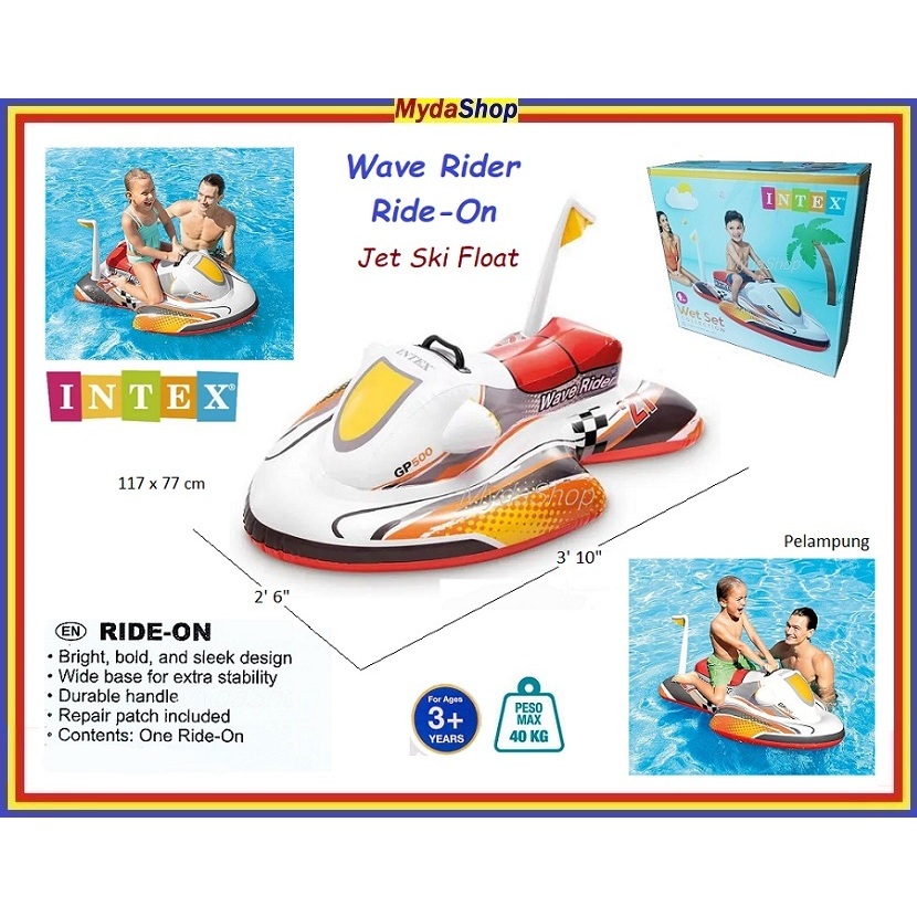 INTEX Swim Pool Ride-On Float WAVE RIDER. Pelampung JET SKI | Shopee ...