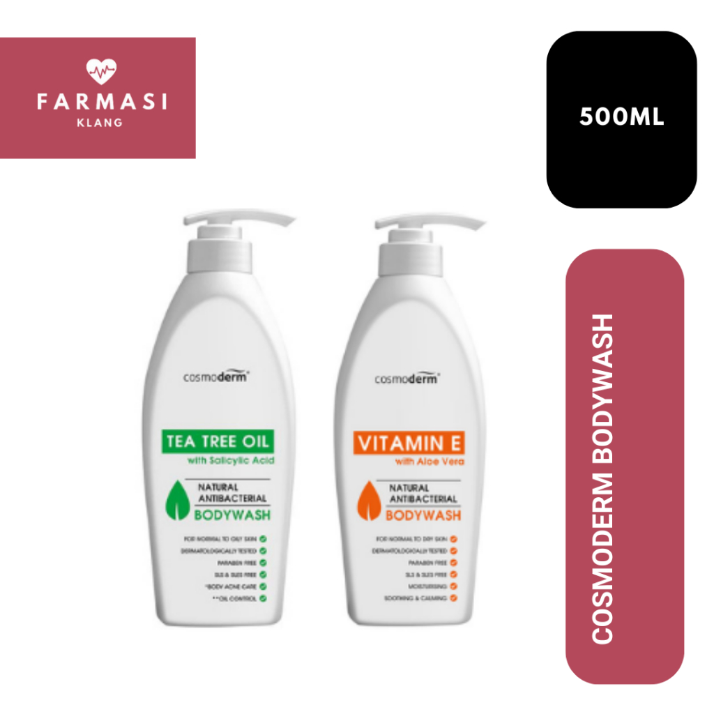 COSMODERM Antibacterial Vitamin E Body Wash/ TEA TREE OIL 500ml Shopee Malaysia