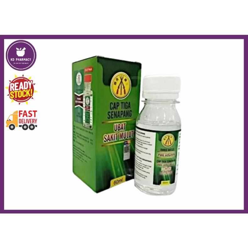 Three Rifles Oral Pure Glycerin Chlorhexidine Ubat Sakit Mulut 60ML