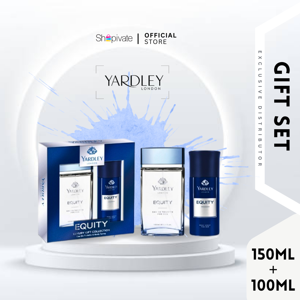 Yardley London Gift Set EQUITY EDT 100ml + Body Spray For Men 150ml ...