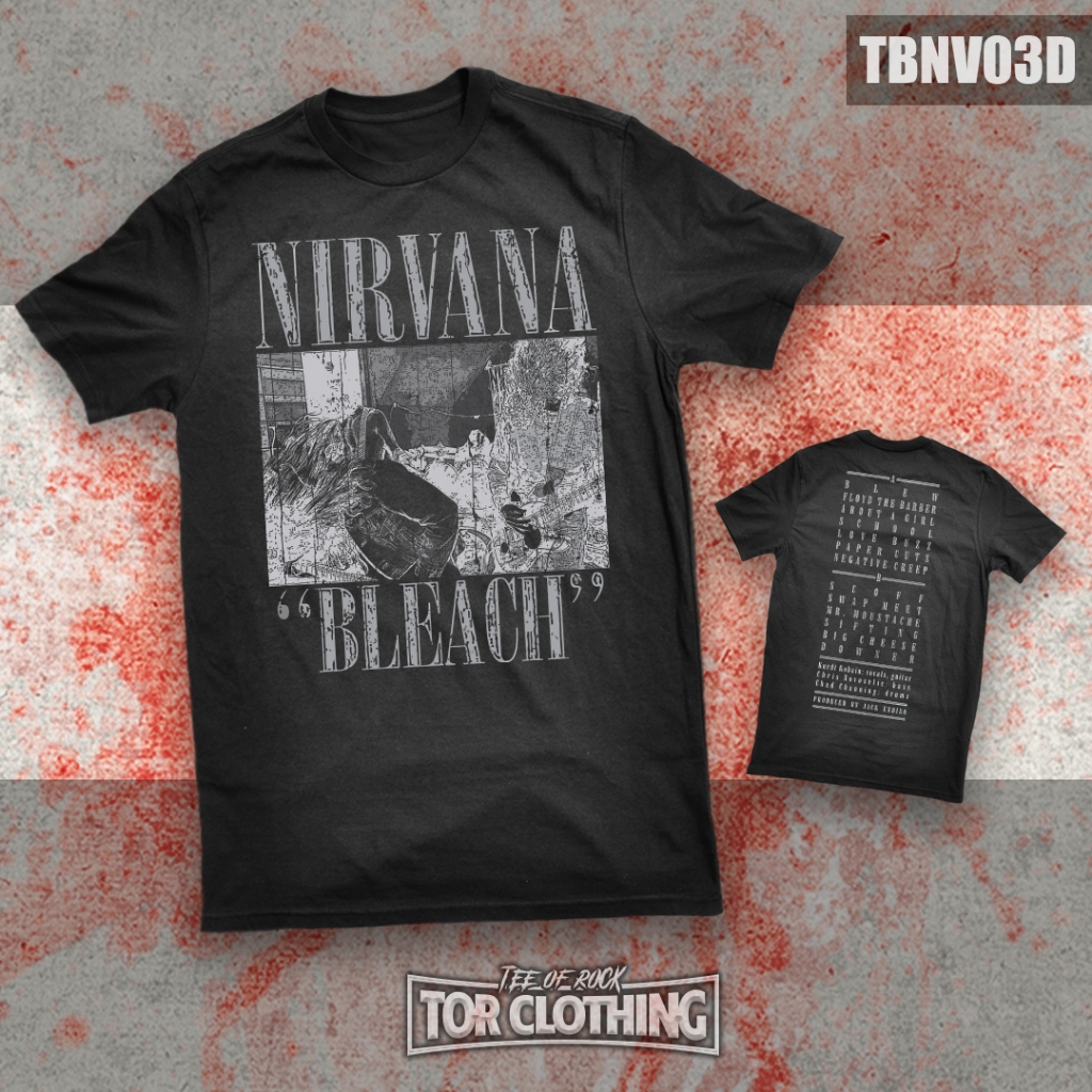 Ready Stock) Tor Clothing T-shirt Nirvana - Bleach - Band Rock - Grunge -  TBNV03D