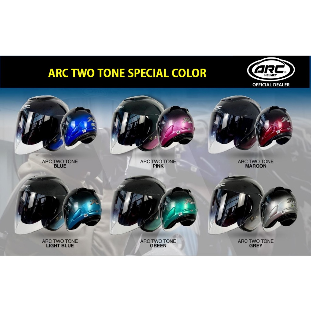 Original Helmet ARC two tone 2 tone blue silver green pink maroon baby ...