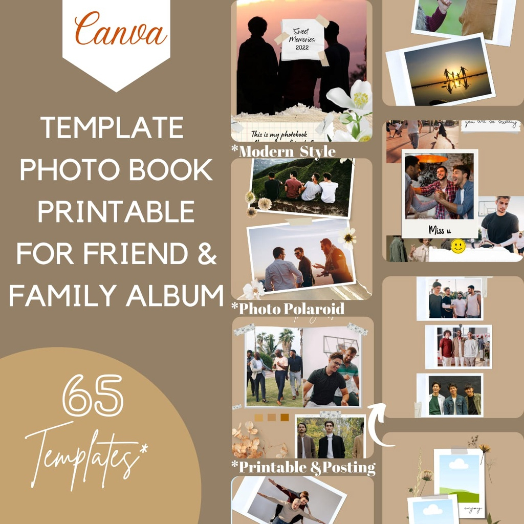 [𝐈𝐍𝐒𝐓𝐀𝐍𝐓] Canva - Photobook Printable Template For Friends & Family (A4 ...