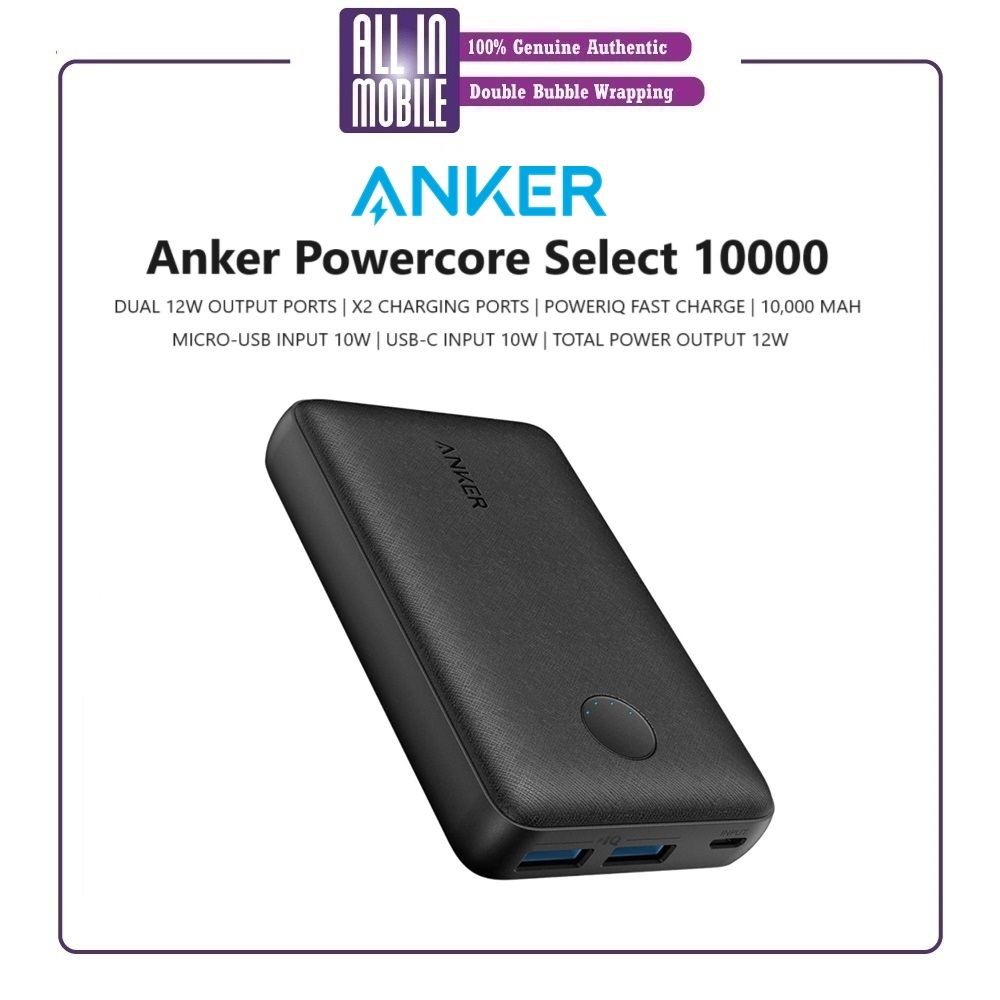 Anker PowerCore Select 10000 Powerbank (PowerIQ Fast Charge 10,000mAh