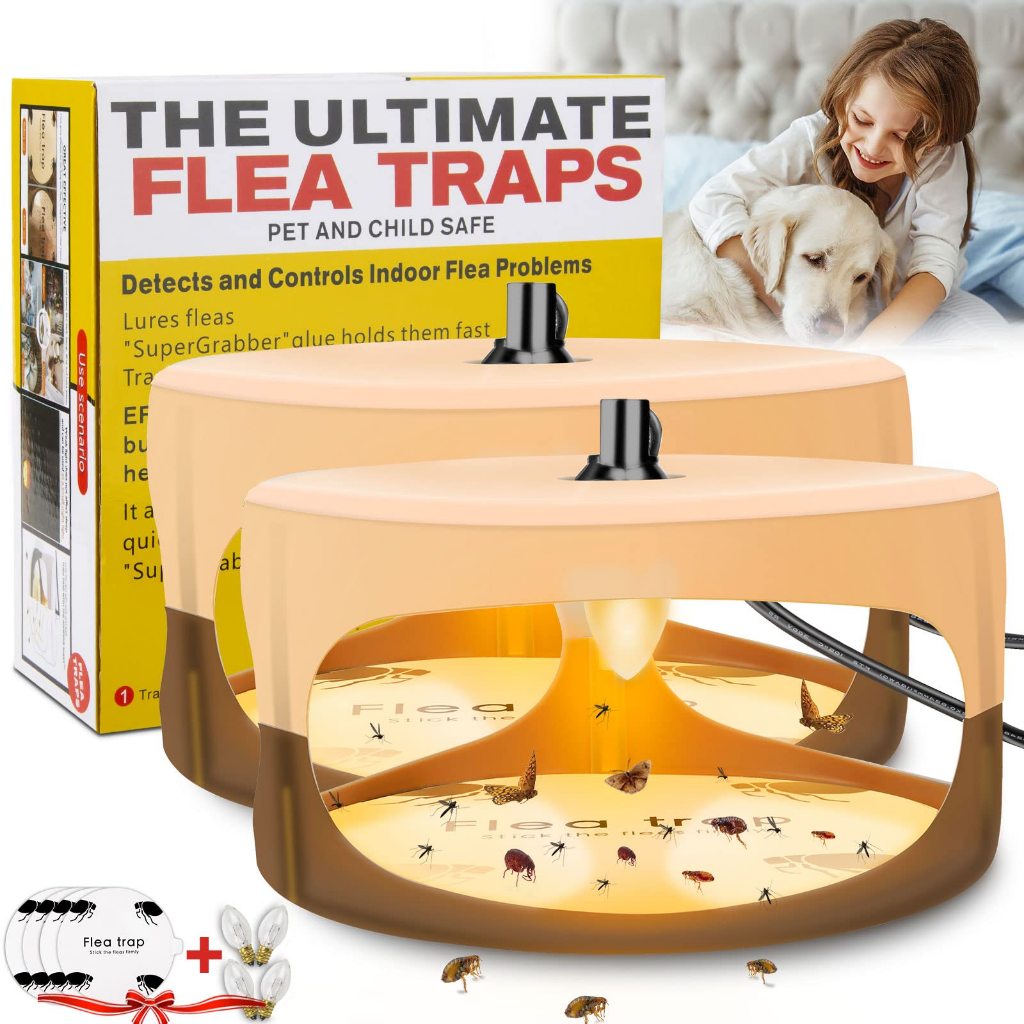 Control Kit Flea Trap Discs Sticky Dome Flea Trap Lamp Non-Toxic No ...