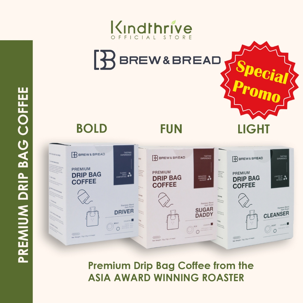 [SPECIAL PRPMOTION] BREW & BREAD Premium Drip Bag Coffee (12g x 6 bags