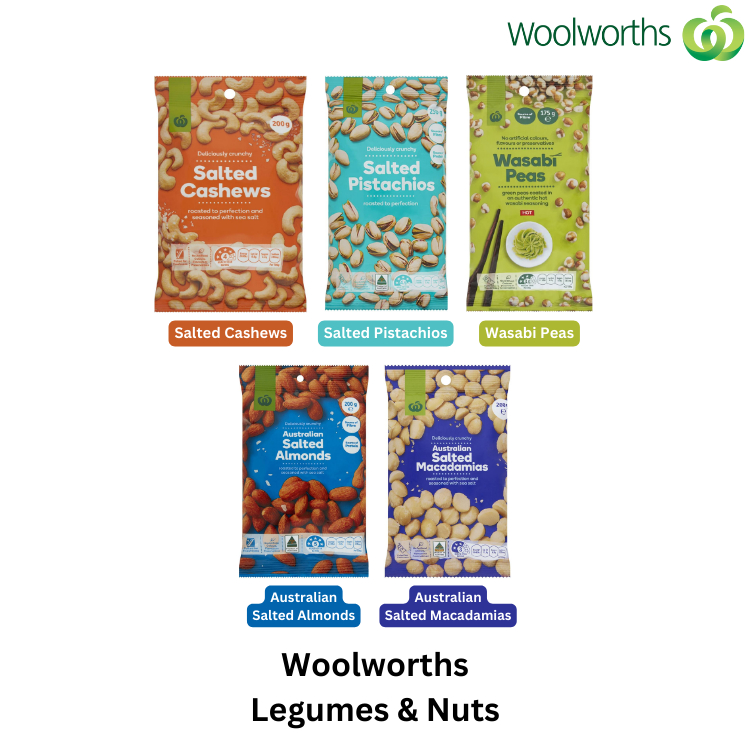 Woolworths Legumes & Nuts Salted Almonds / Salted Cashews / Salted