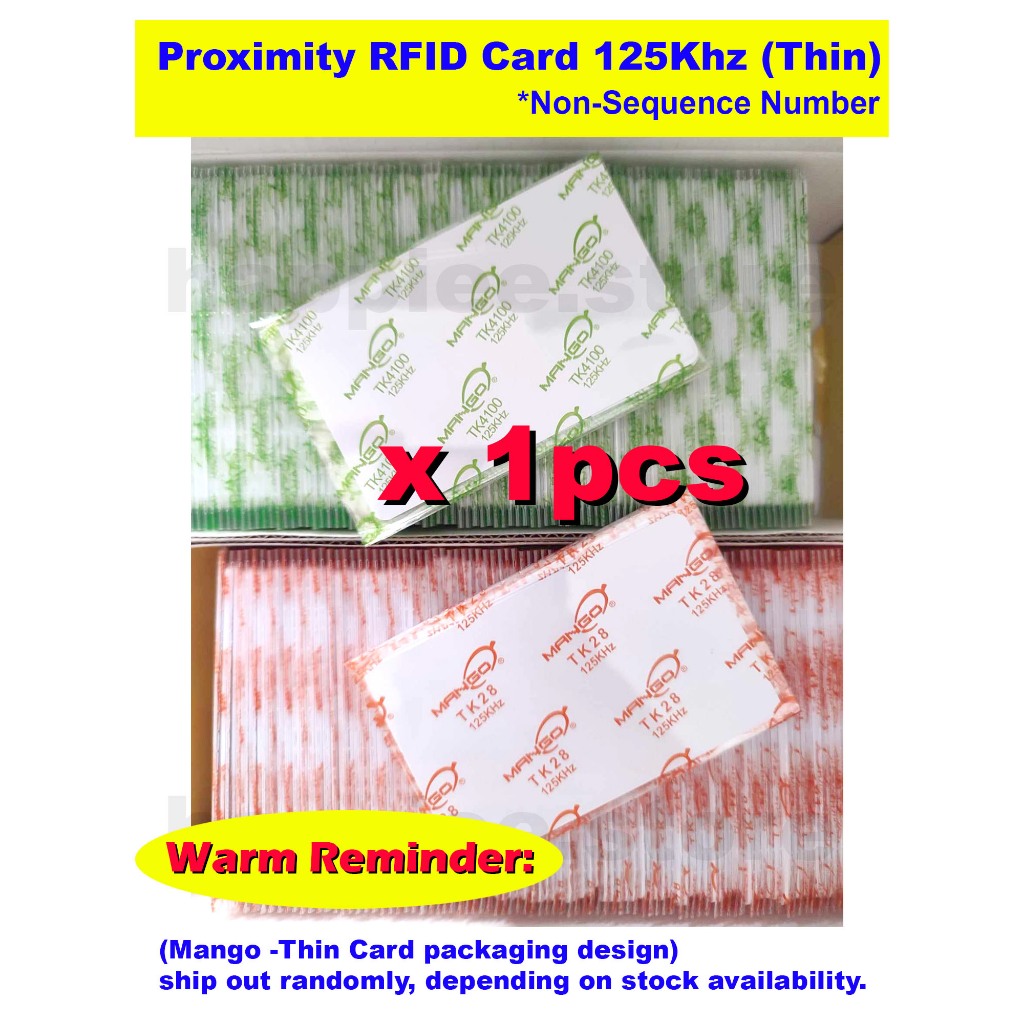 Mango RFID Card - (Thin Card) - 125khz 1pcs - ready stock | Shopee Malaysia