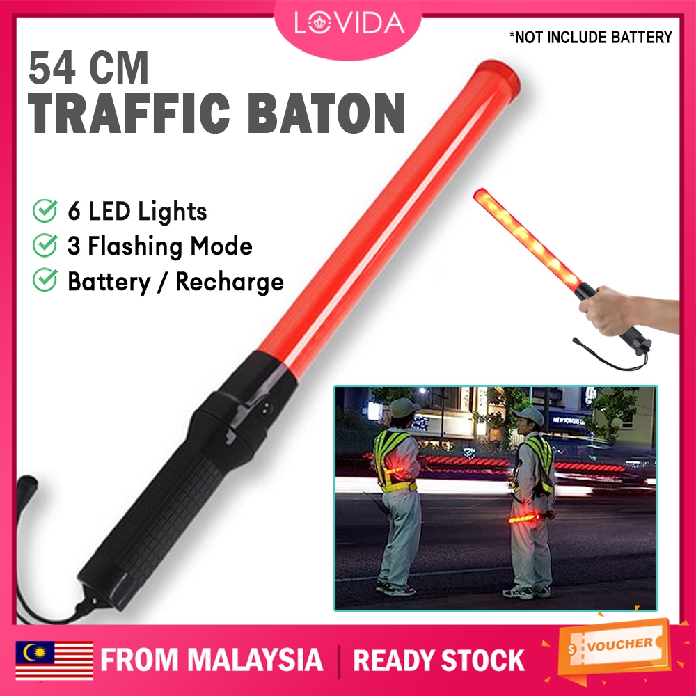 LOVIDA 54CM Red LED Baton Stick Light Traffic Signal Road Control ...