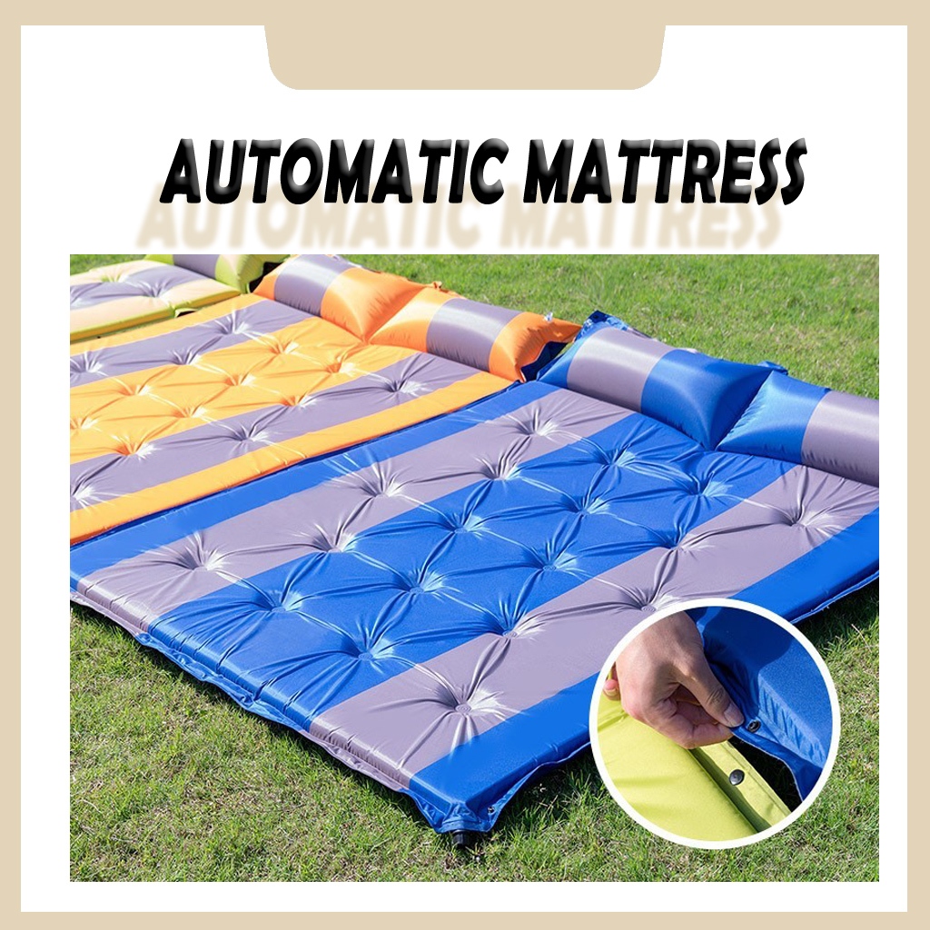 Air mattress outlet that automatically inflates