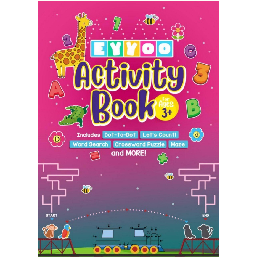 Activity Book for Early Learning Education Crossword Puzzle Maze