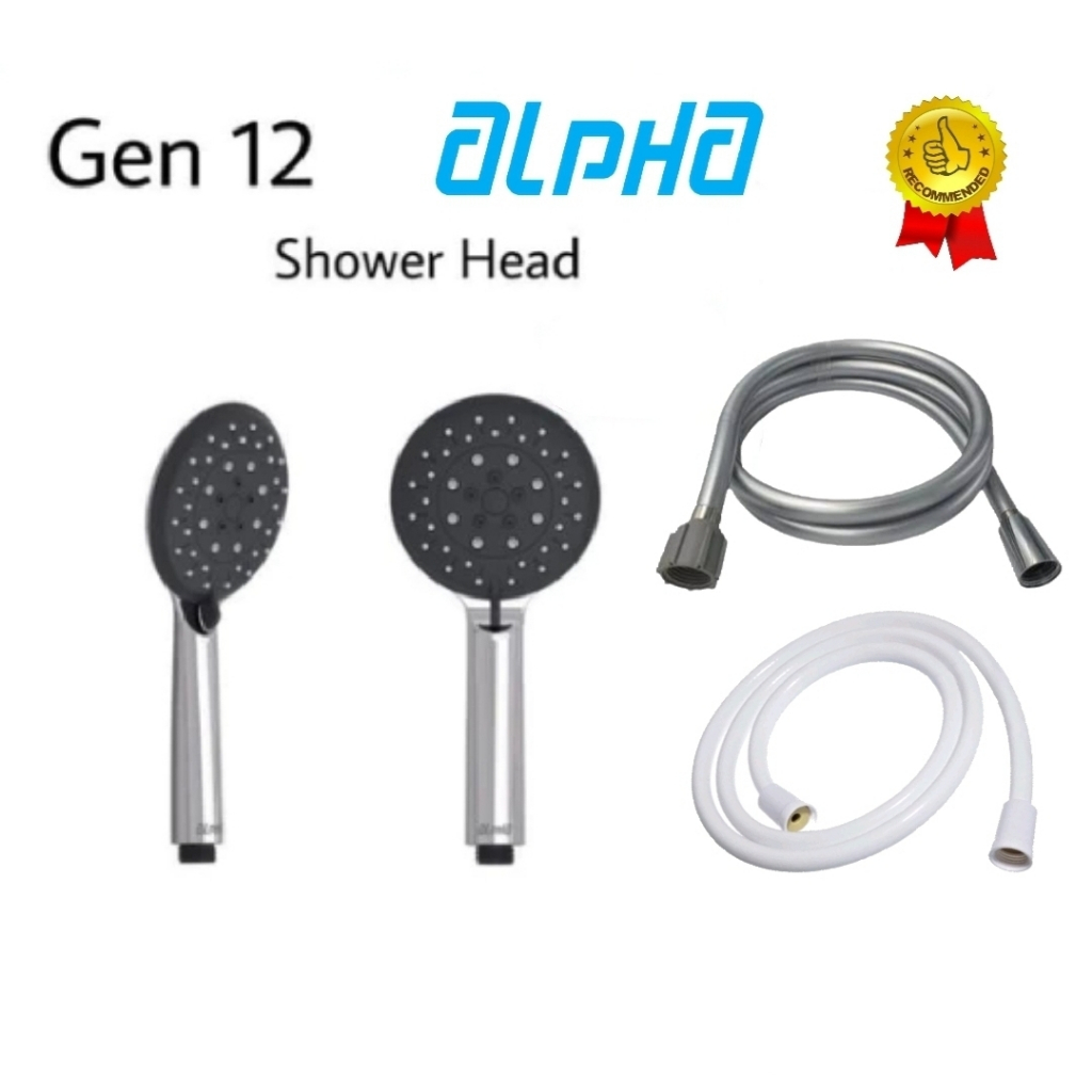 Alpha Water Heater Shower Head Gen 12 & Shower Hose (ORIGINAL) Shopee