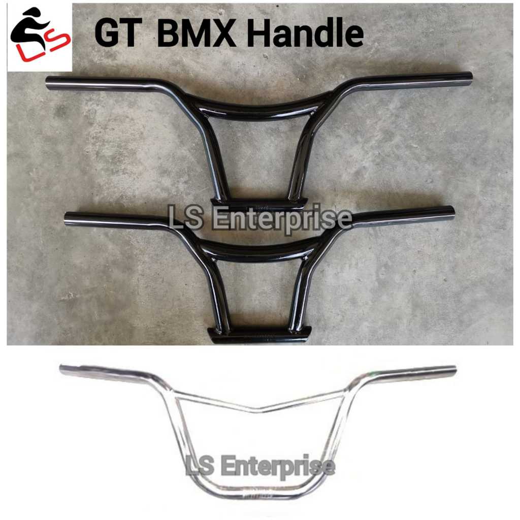 LS GT BMX Handle Chrome Black Bicycle BMX Handle Basikal Shopee Malaysia