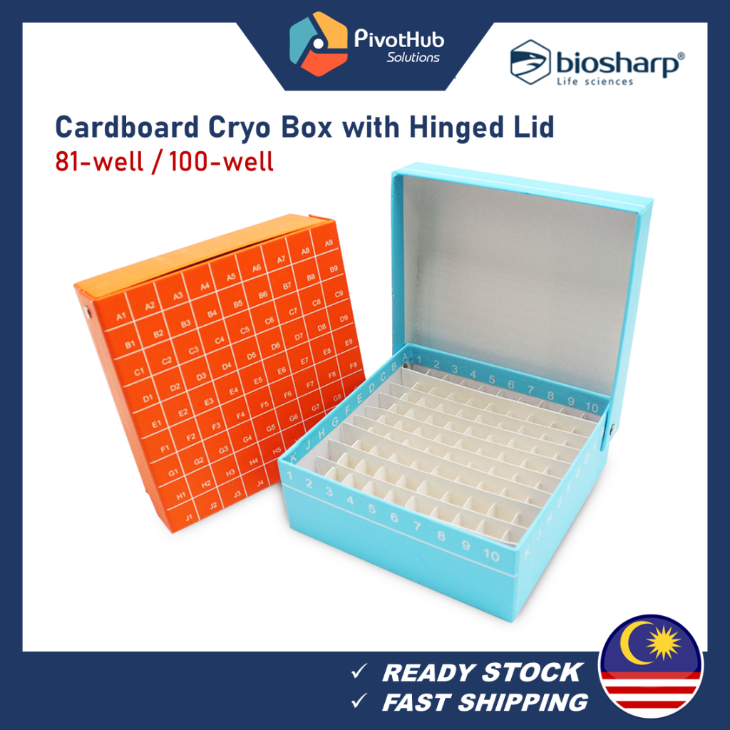 BIOSHARP Cardboard Freezer Cryogenic Storage Box 81 well/100 well