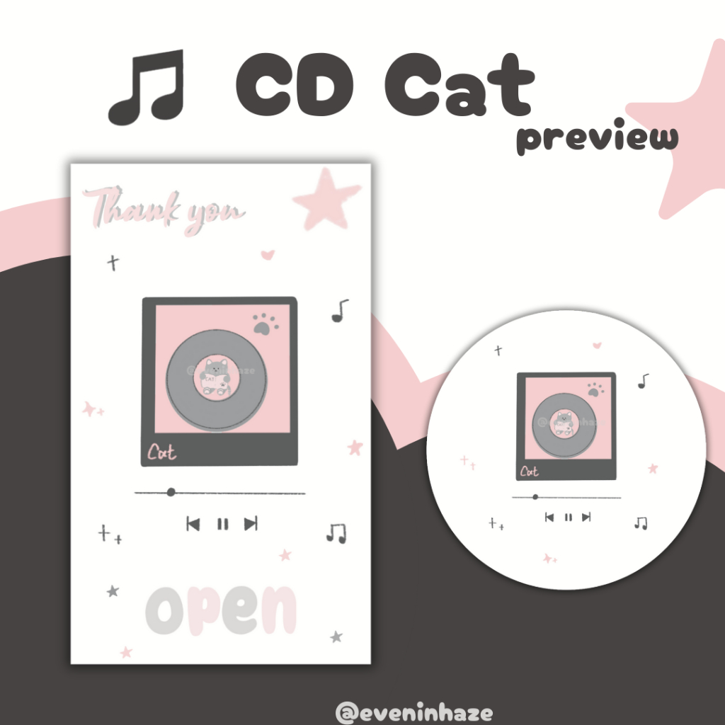 【B1F1】＜CD Cat＞label stickers sealing stickers cute aesthetic ins die ...