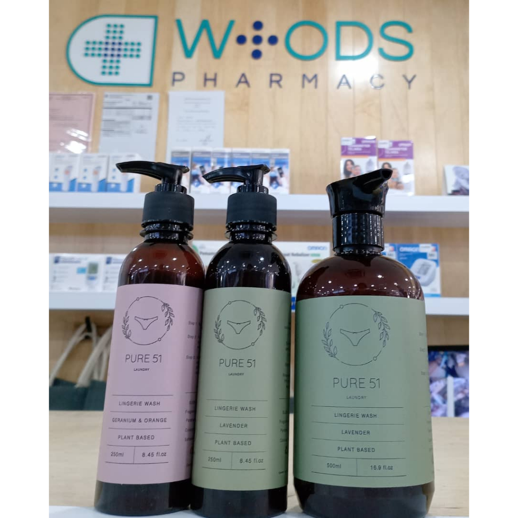 WOODS PHARMACY PURE51 LAUNDRY LINGERINE WASH lavender / geranium&orange ...