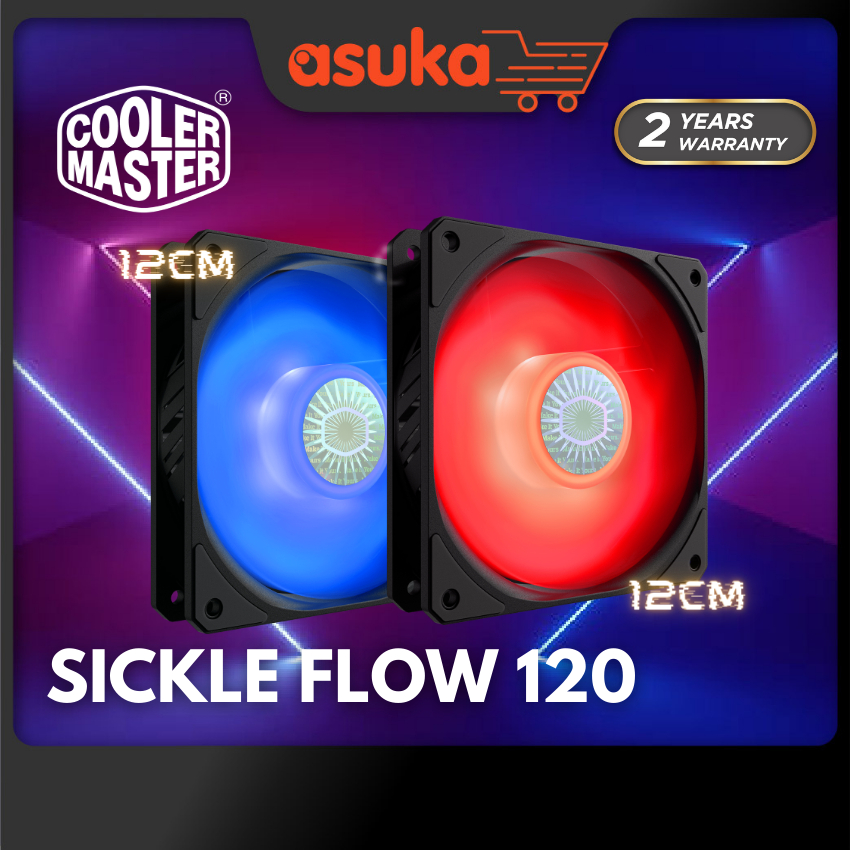 Cooler Master SickleFlow 120 Blue & Red Case Fans | I30 | I70C CPU ...