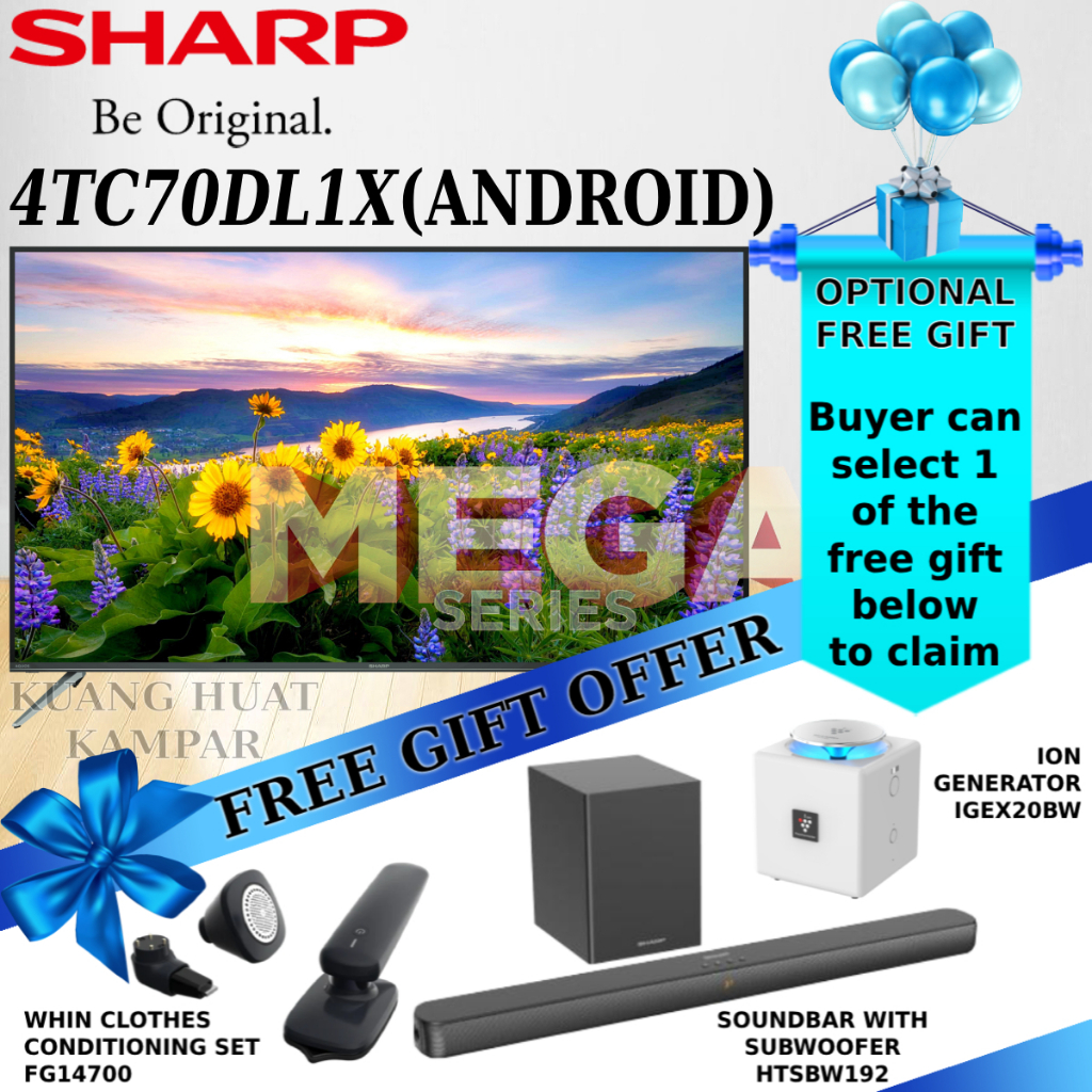 SHARP 70 INCH 4K UHD ANDROID TV 4TC70DL1X | Shopee Malaysia
