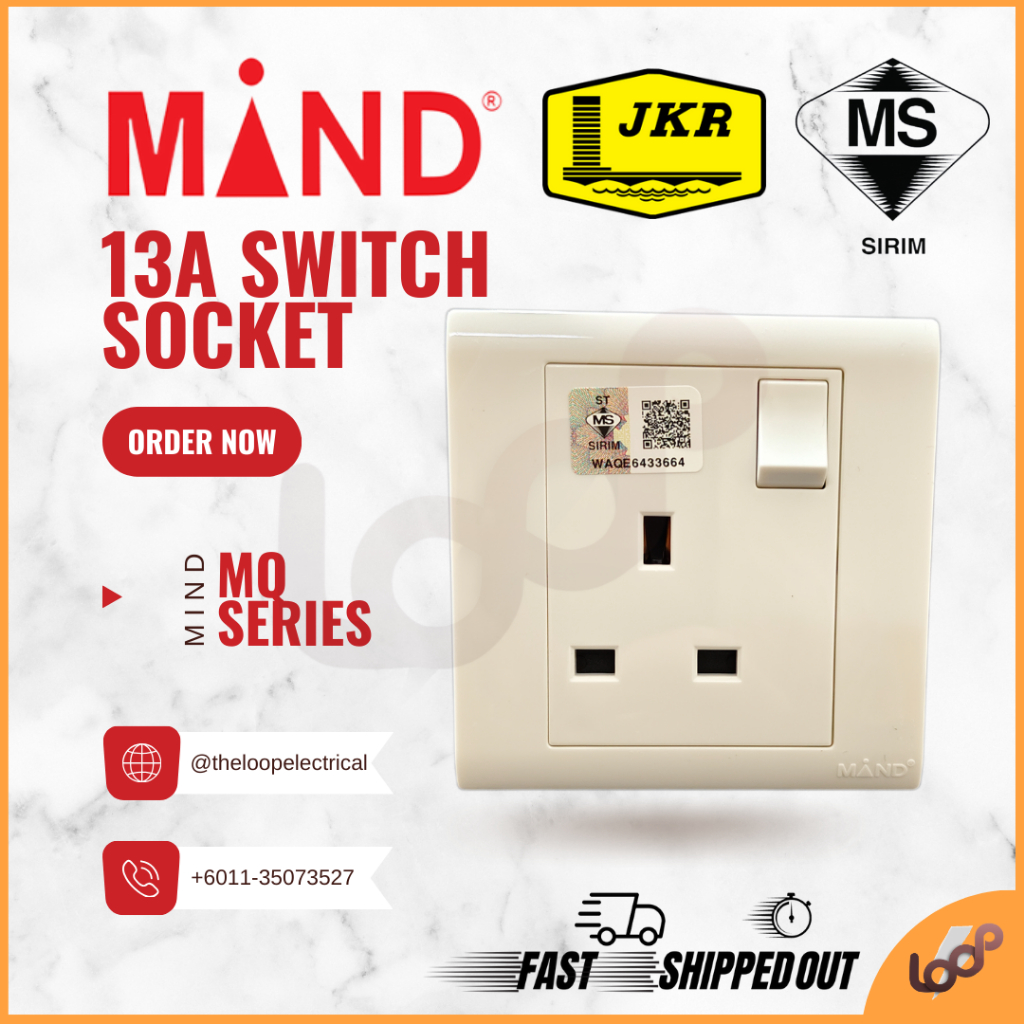 [READY STOCK] MIND 13A SWITCH SOCKET / SUIS ELEKTRIK SOCKET 13A (MQ ...