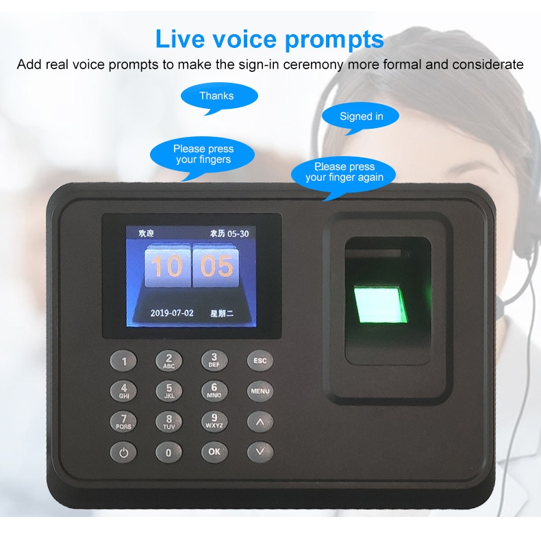Punch Card Machine Biometric Fingerprint Attendance Punch Card Machine