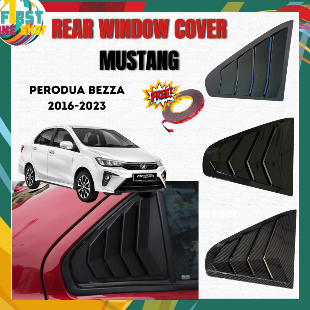 Perodua Bezza 2016-PRESENT Mustang Rear Window Side Louver Rear Window ...