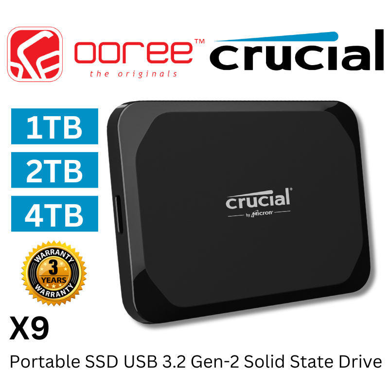 CRUCIAL X8 / X9 EXT SSD PORTABLE EXTERNAL SSD USB 3.2 GEN 2 SOLID STATE DRIVE WITH 1050MB/S