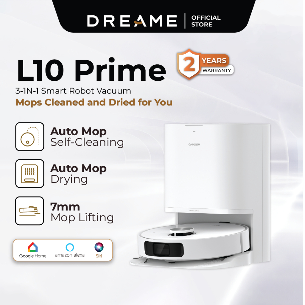 Dreame L10 Prime Fully Automatic Smart Robot Vacuum Auto Wash, Dry And  Refill & Powerful (4,000Pa Suction)