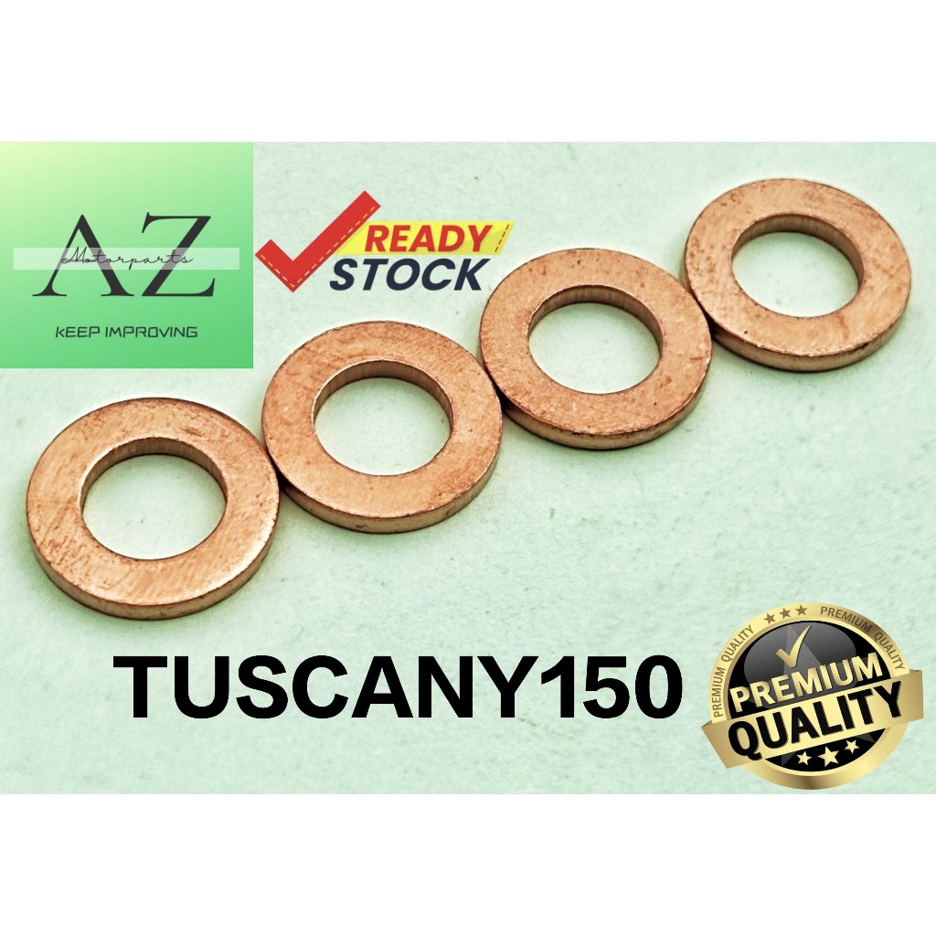 SYM TUSCANY 150 NUT HEAD BLOCK WASHER / HEAD COPPER WASHER ( 4 BIJI ...