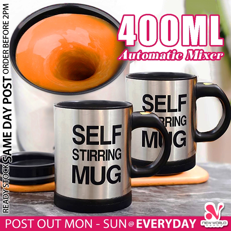 400ml Automatic Self Stirring Mug Cup Stainless Steel Coffee Mixing Mug  Cawan Kacau Automatik