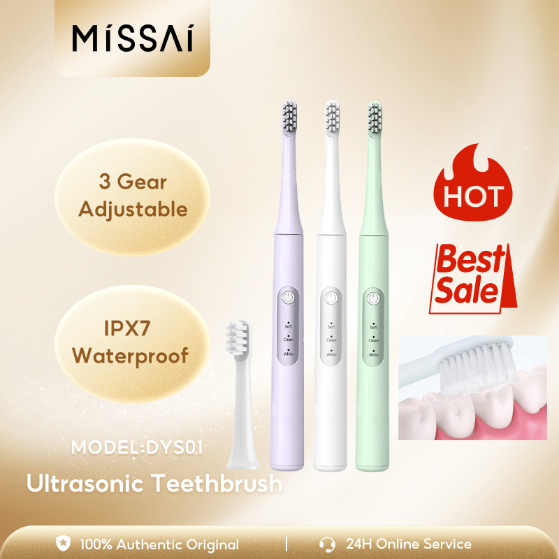 MISSAI Ultrasonic Electric Toothbrush Cordless Smart Tooth Brush ...