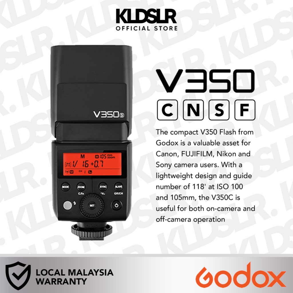 Godox V350 Series TTL 2.4G Liion Camera Flash with Builtin
