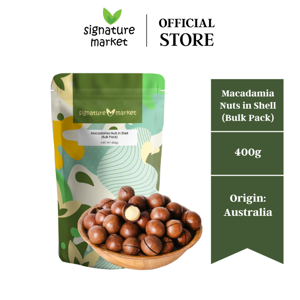 Signature Market Macadamia Nuts in Shell (Bulk Pack)(400g) Shopee