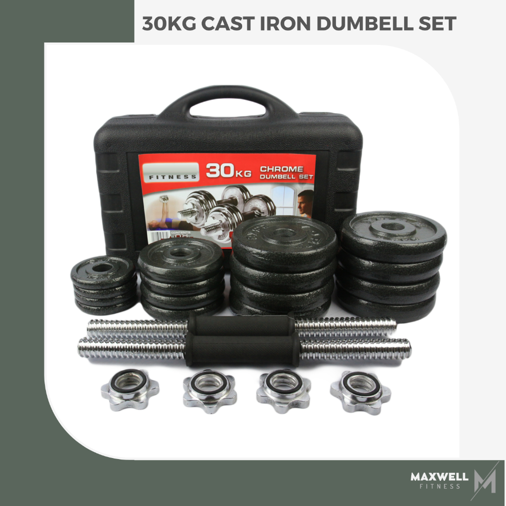 York Fitness 13 KG Cast Iron 14" Spinlock Dumbbell Set - View #6