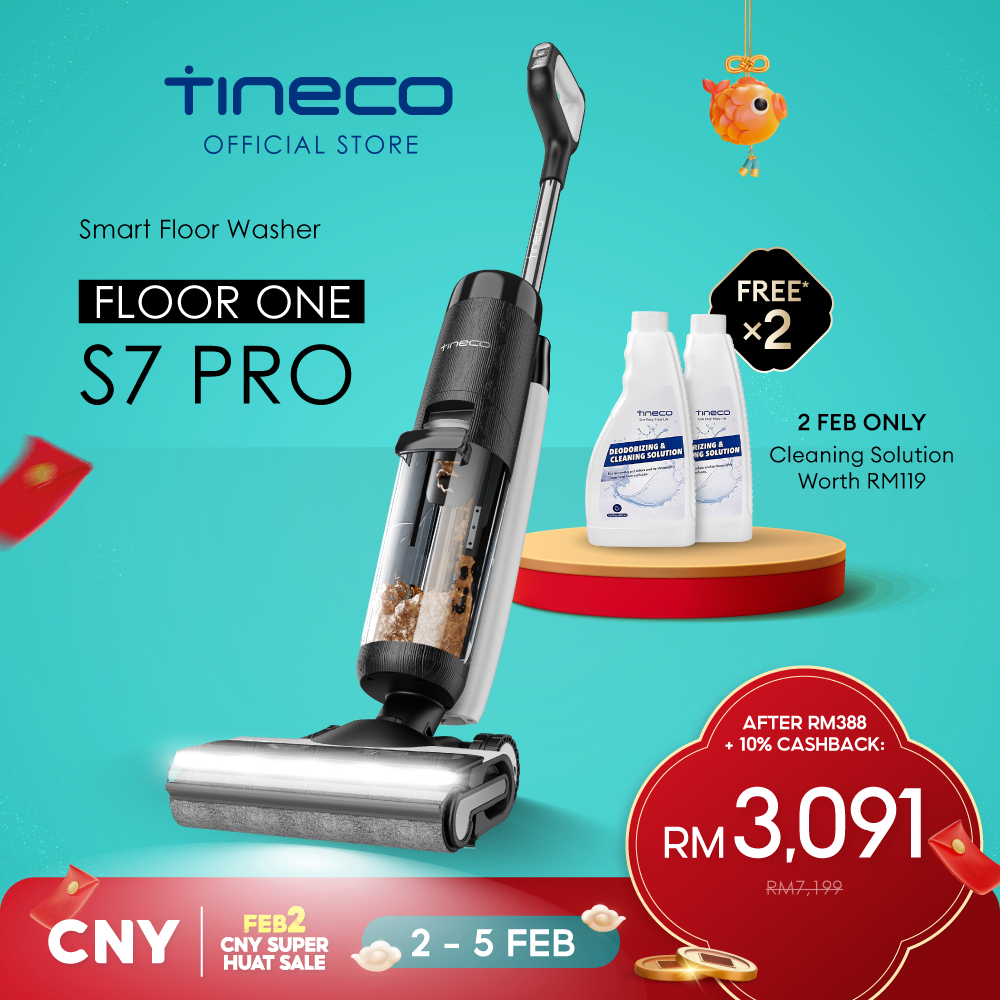 Tineco Floor ONE S7 PRO Smart Cordless Floor Cleaner, Wet Dry Vacuum Air &  Mop for Hard Floors, LCD Display, Long Run Time, Great for Stic Messes and