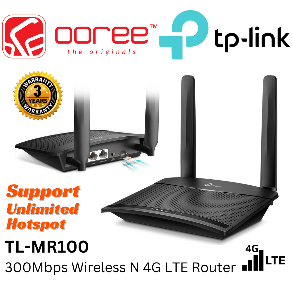 TP-LINK TL-MR100 / TL-MR105 300MBPS WIRELESS N 4G LTE ROUTER WITH SIM ...
