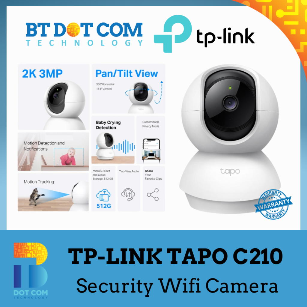 Tapo C212  Telecamera 2K 3MP Wi-Fi o Ethernet Pan/Tilt Indoor